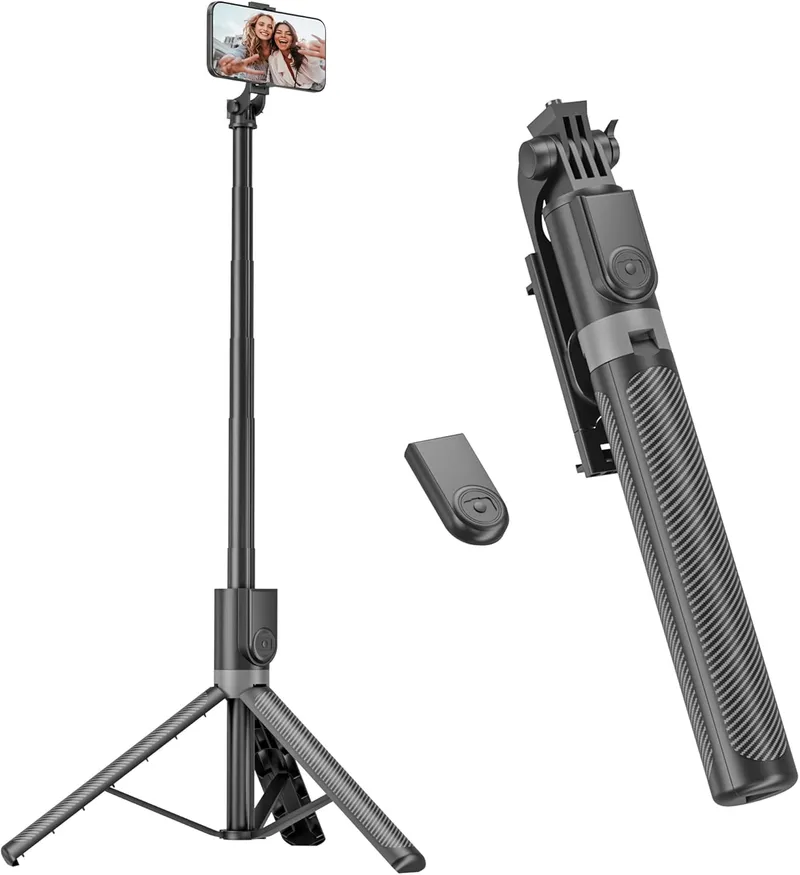 RISEOFLE Z17 trípode y palo selfie 180 cm – Negro